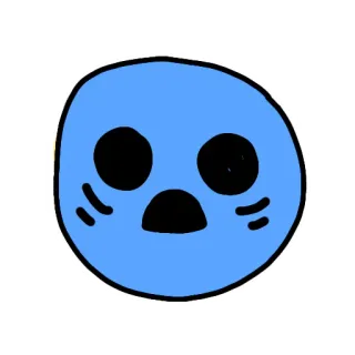 😰 贴纸, 蓝色, 水滴, 角色, 简单, 卡通 telegram sticker