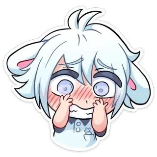 😬 Anime, Dessin animé, Mignon, Dessin, Illustration, Autocollant telegram sticker