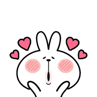 😘 conejo, lindo, corazones, amor, cariño, kawaii telegram sticker