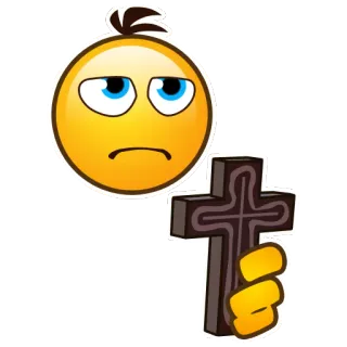 🙈 emoji, cross, religion, sad telegram sticker