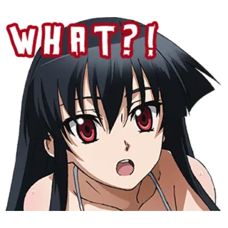 😧 Akame Akame ga Kill! WHAT?! anime, sticker, shocked, surprised, black hair, Akame ga Kill, what telegram sticker