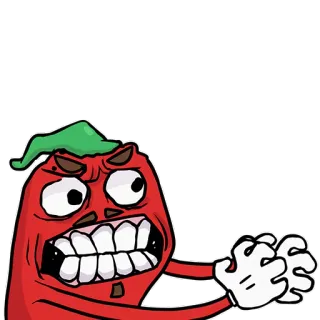 🤬 고추, 만화, 화난, 빨간색, 채소, 음식 telegram sticker