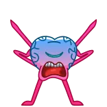 ๐ฑ monster, one-eyed, creature, cartoon, pink, blue, funny, silly telegram sticker