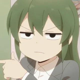😠 Anime, Kartun, Gadis, Menunjuk, Sombong, Meme whatsapp sticker