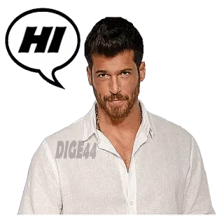 👋 HI hi, greeting, man, white shirt telegram sticker