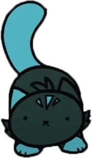 😶 cat, animal, cute, sticker, pet, cartoon, blue, black telegram sticker