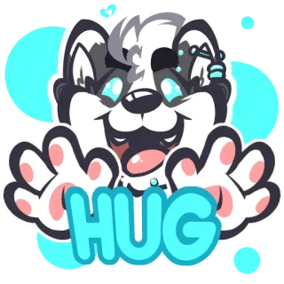 👨‍❤️‍💋‍👨 HUG 포옹, 동물, 귀여운, 만화, 스티커, 털 telegram sticker