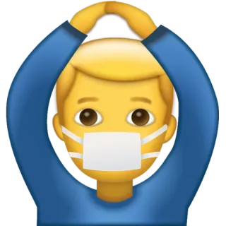 🙆‍♂️ Emoji, Masker, Masker wajah, Pandemi, COVID-19 whatsapp sticker