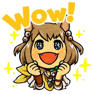 🤩 Wow! すごい, ワクワク, アニメ, かわいい, キラキラ telegram sticker
