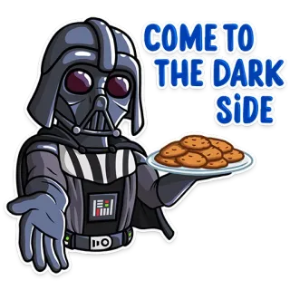 🤝 Darth Vader Star Wars COME TO THE DARK SIDE ciasteczka, film, ciemna strona, Darth Vader, Gwiezdne Wojny, jedzenie telegram sticker