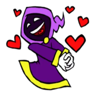 😍 amour, coeurs, mignon, dessin animé, personnage, violet, joyeux whatsapp sticker