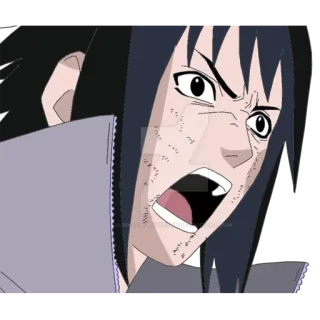 ❤️ Sasuke Uchiha Naruto ซาสึเกะ, อุจิวะ, นารูโตะ, อนิเมะ, มังงะ, โกรธ telegram sticker