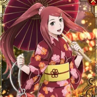 🥰 Kushina Uzumaki Naruto Аниме, Манга, Персонаж, Кушина Узумаки, Наруто, Кимоно, Зонт telegram sticker