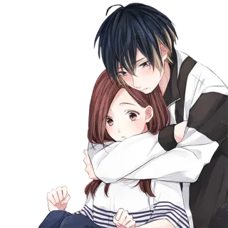 ❤️ Anime, Casal, Abraço, Desenho animado, Amor, Relacionamentos whatsapp sticker