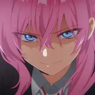 🌷 Anime, Pinke Haare, Mädchen, Charakter, Ernst, Anime Mädchen, Wütend telegram sticker