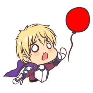 🎈 Chibi, Balão, Anime, Fofo, Preocupado, Desenho animado telegram sticker