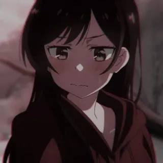 ⛓ Anime, Ragazza, Triste, Ragazza Anime, Carina, Personaggio telegram sticker