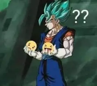 ❓ Vegito Dragon Ball Z Anime, Fusion, Dragonball, Question, Emoji telegram sticker