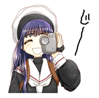 🙄 Sakura Kinomoto Cardcaptor Sakura anime, cute, girl, camera, smiling telegram sticker