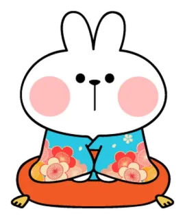 🐯 coniglio, cartone animato, carino, kawaii, adesivo, animale telegram sticker