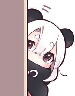 👀 Anime, Manga, Lindo, Chica, Asomar, Panda, Sticker, Kawaii telegram sticker