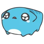 🙄 carino, triste, piangendo, blu, blob, cartone animato telegram sticker
