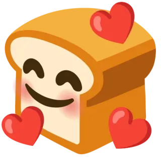 🍞 roti, cinta, makanan, imut, kawaii telegram sticker