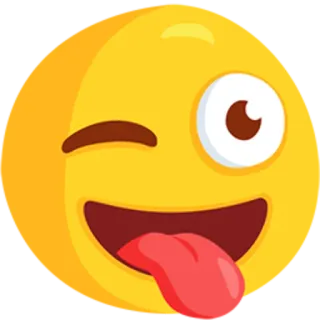 😜 Emoji, Smiley, Clin d'oeil, Tirer la langue, Expression telegram sticker