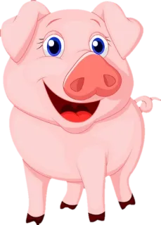 🐷 หมู, สัตว์, การ์ตูน, น่ารัก, สีชมพู, สัตว์เลี้ยงในฟาร์ม telegram sticker