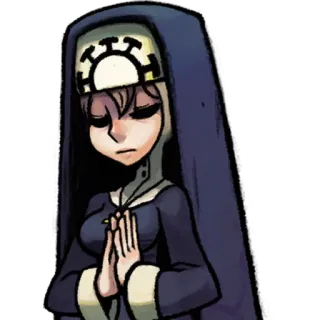 🙃 Valentine Skullgirls nun, anime, video game, skullgirls, character telegram sticker