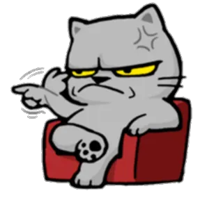 😐 Katze, Stinkefinger, beleidigend, Cartoon, Tier, wütend telegram sticker