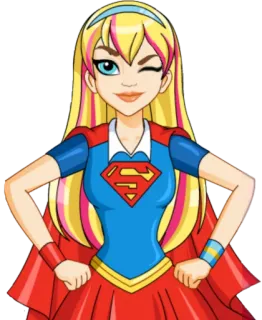 😉 Supergirl superhero, cartoon, girl, supergirl, dc comics, comic book telegram sticker