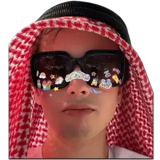 😎 pessoa, óculos de sol, lenço de cabeça, retrato, filtro, adesivo telegram sticker