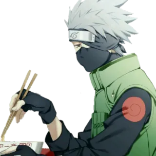 🍜 Kakashi Naruto 애니메이션, 캐릭터, 카카시, 나루토, 라멘, 일본 telegram sticker