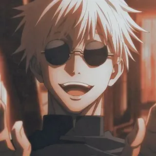 🖤 Satoru Gojo Jujutsu Kaisen anime, manga, gojo, satoru gojo, jujutsu kaisen, character, smiling, glasses telegram sticker