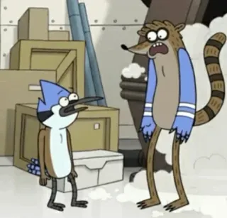 👾 Mordecai and Rigby Regular Show cartoon, characters, animated, duo, Regular Show, Mordecai, Rigby whatsapp sticker