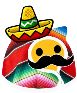 🇲🇽 Sombrero, Schnurrbart, Mexikanisch, Sarape, Cartoon, Icon telegram sticker