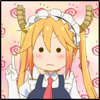 ☝ Tohru Miss Kobayashi's Dragon Maid Anime, Dragon, Maid, Tohru, Mignon, Dessin animé whatsapp sticker