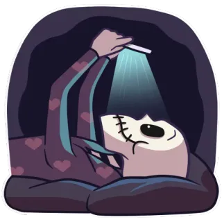 📱 sticker, personaggio, dormire, cartone animato, rilassato, ora di andare a letto telegram sticker
