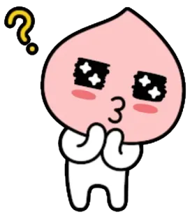 ❓ pêssego, kakao, personagem, pergunta, fofo telegram sticker