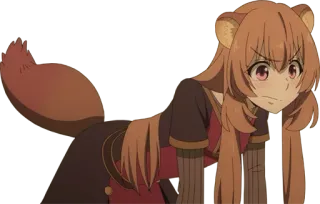😠 Raphtalia The Rising of the Shield Hero Anime, Isekai, Tanuki, Kemonomimi, Raphtalia, carino, arrabbiato telegram sticker