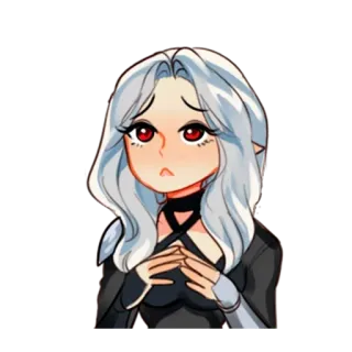 🙁 anime, elf, girl, cartoon, character, sticker telegram sticker