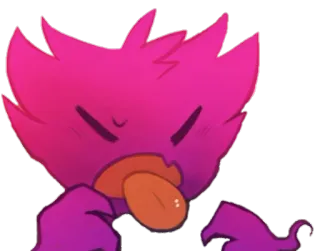 🤮 cartoon, tongue, expression, pink, gradient telegram sticker