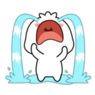 😭 llorando, lágrimas, triste, dibujos animados, emoji whatsapp sticker