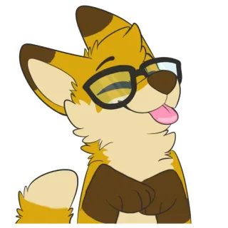 😃 furry, anthropomorphic, fox, glasses, cartoon, animal, cute telegram sticker
