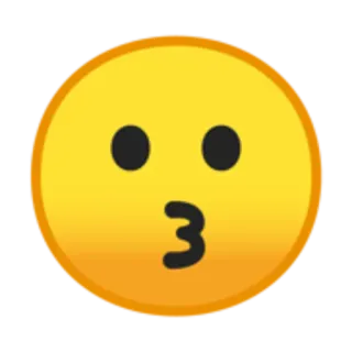😗 emoji, kiss, face, yellow, cartoon telegram sticker