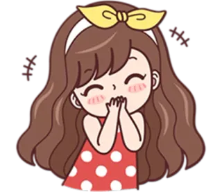 😁 carino, cartone animato, ragazza, felice, arrossire, adorabile telegram sticker