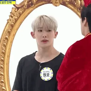 🏹 Wonho 원호 person, man, kpop, mirror, reflection telegram sticker