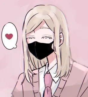 😘 อนิเมะ, การ์ตูน, หัวใจ, น่ารัก, ผู้หญิง, ใส่หน้ากาก telegram sticker