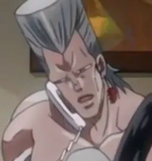 🌟 Jean Pierre Polnareff JoJo's Bizarre Adventure Anime, Llorando, Personaje, Teléfono, Jean Pierre Polnareff telegram sticker